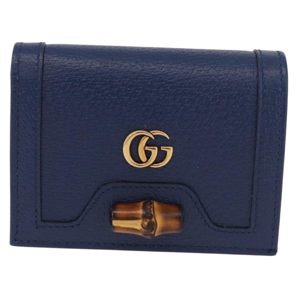 Gucci Bamboo Leather Wallet Navy